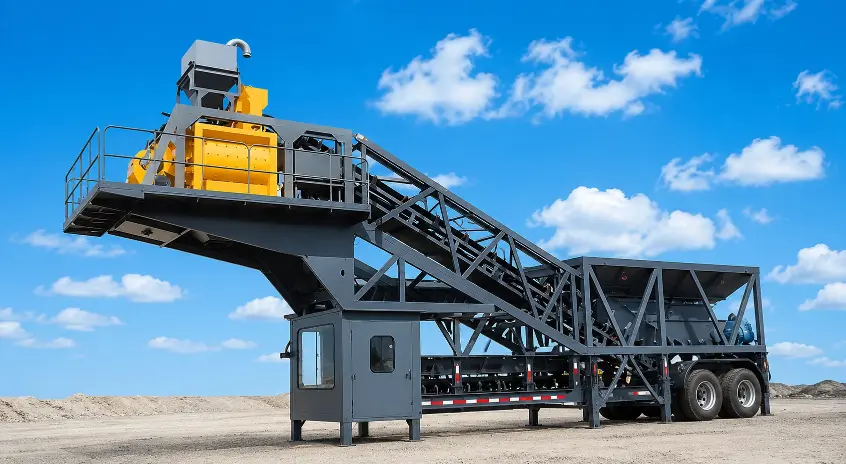 Mobile Concrete Batching Plant for Road Construction Projects