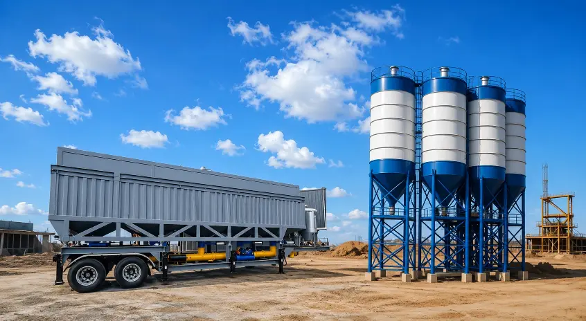 Mobile Cement Silo and Vertical Cement Storage Silos for Concrete Batching Plant